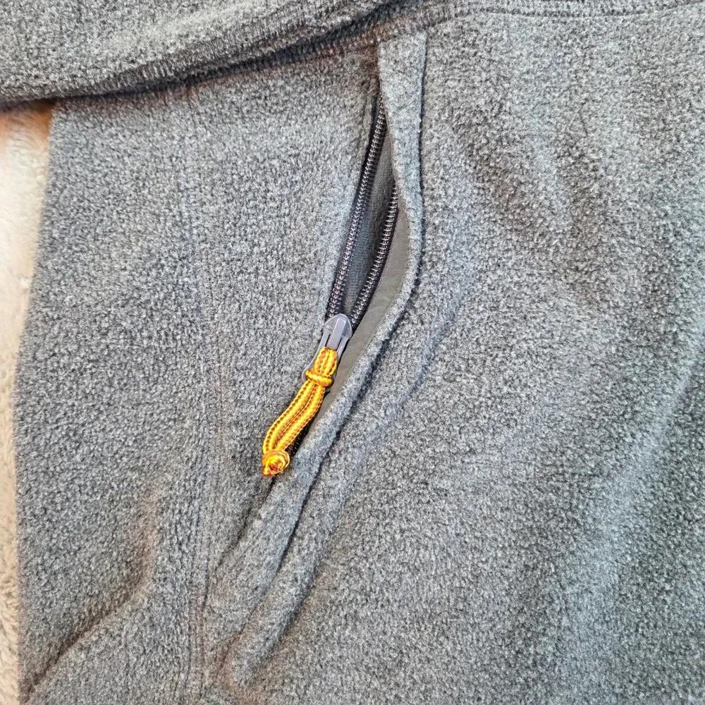 L.L. Bean Fleece Jacket Mens XL Tall Full Zip Mock Neck‎ Logo Grey Heather Solid